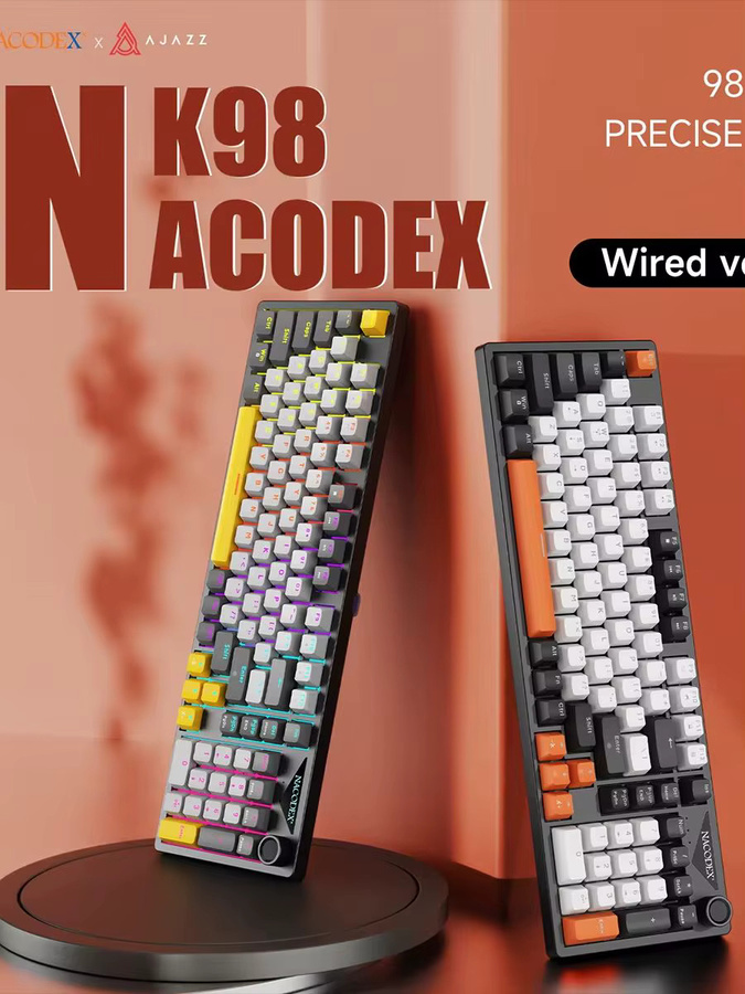 Ajazz NK98 Kabelgebundene Mechanische Gaming-Tastatur mit 98-Tasten-Layout und Hot-Swap-Funktion in Multicolour - Bild 8