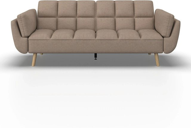 Bessagi Home Schlafsofa Cora Click-Clack in Braun und Beige aus Webstoff mit Holzgestell B/T/H: 212 x 106 x 82 cm - Bild 1