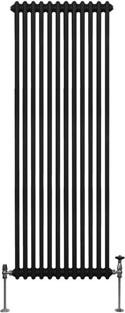 Monstershop Traditioneller 2 Spalten Heizkörper aus Stahl, Schwarz, Höhe: 180,0 cm, Breite: 56,2 cm - Bild 1