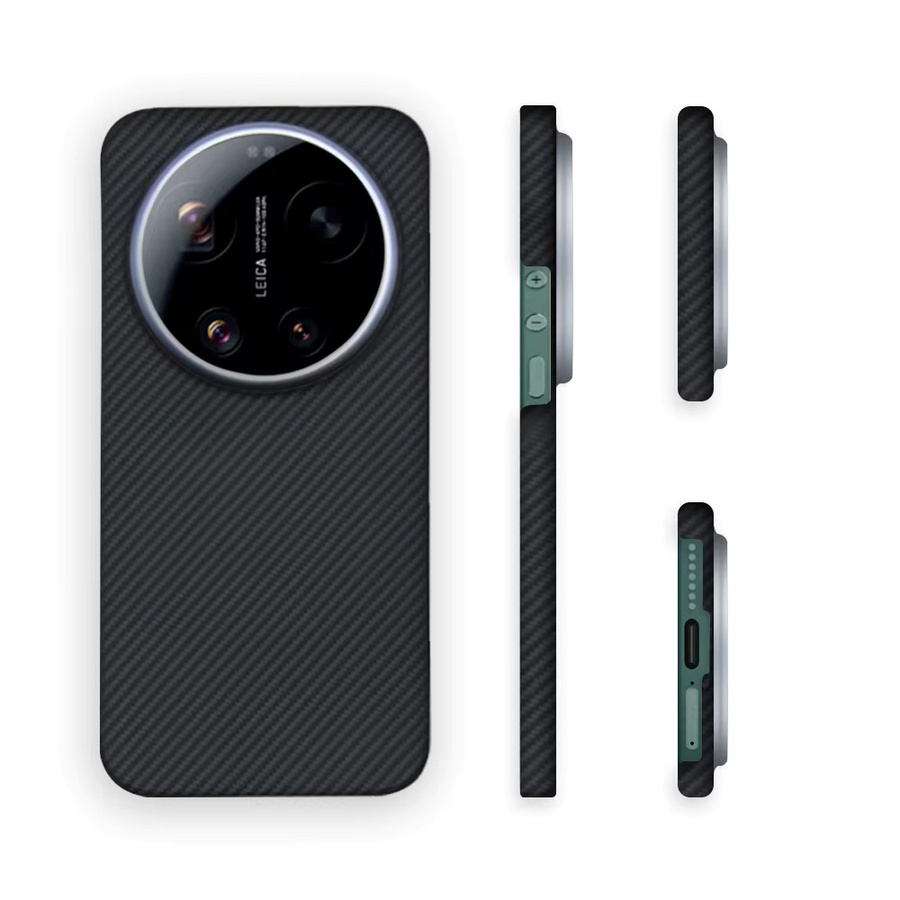 Stoßfeste Aramid-Carbonfaser-Schutzhülle für Xiaomi 17 Ultra in Schwarz - Bild 3