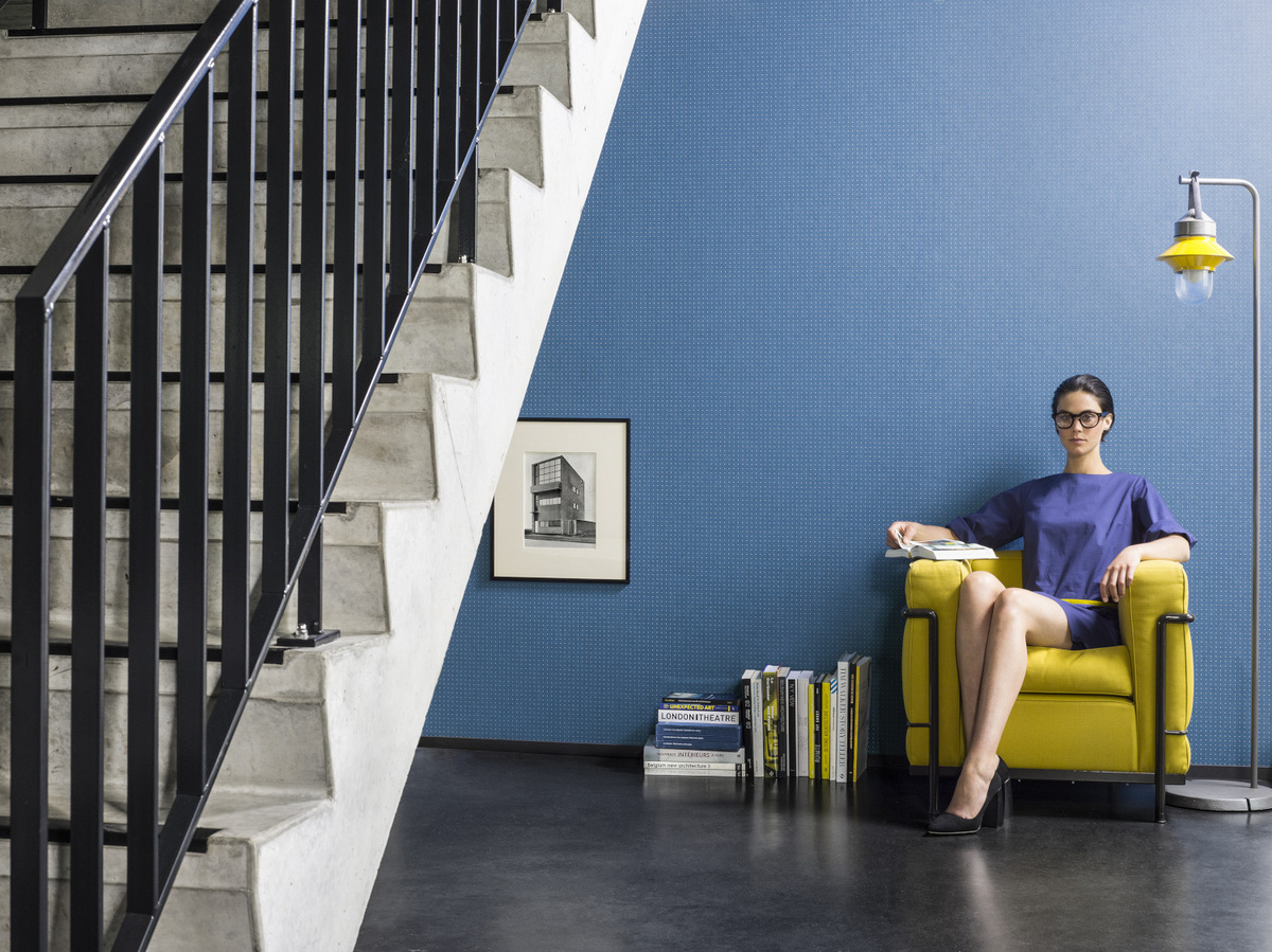 Arte International Wallpaper Dots 31011 Powerful Cerulean Blau Abstrakt Non-Woven High Gloss - Bild 1