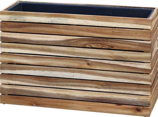 Pflanzkasten aus Akazienholz in Natur Braun B: 62,5 cm, T: 22,5 cm, H: 41 cm - Bild 1