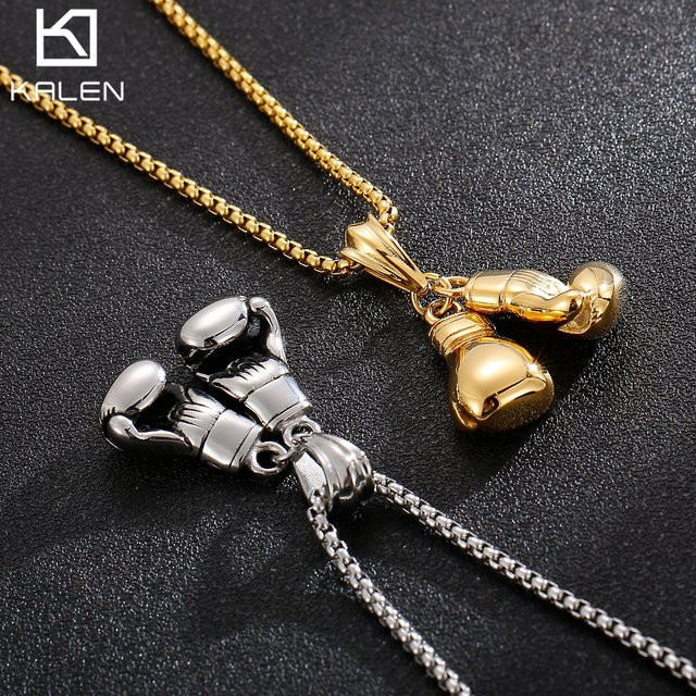 Kalen Halskette mit Boxhandschuh-Anhänger, Edelstahl, Unisex - Bild 1