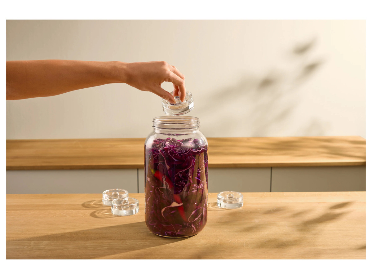 SILVERCREST Fermentationsgewichte für Flip-Einmachgläser, 4er Set, transparent - Bild 1