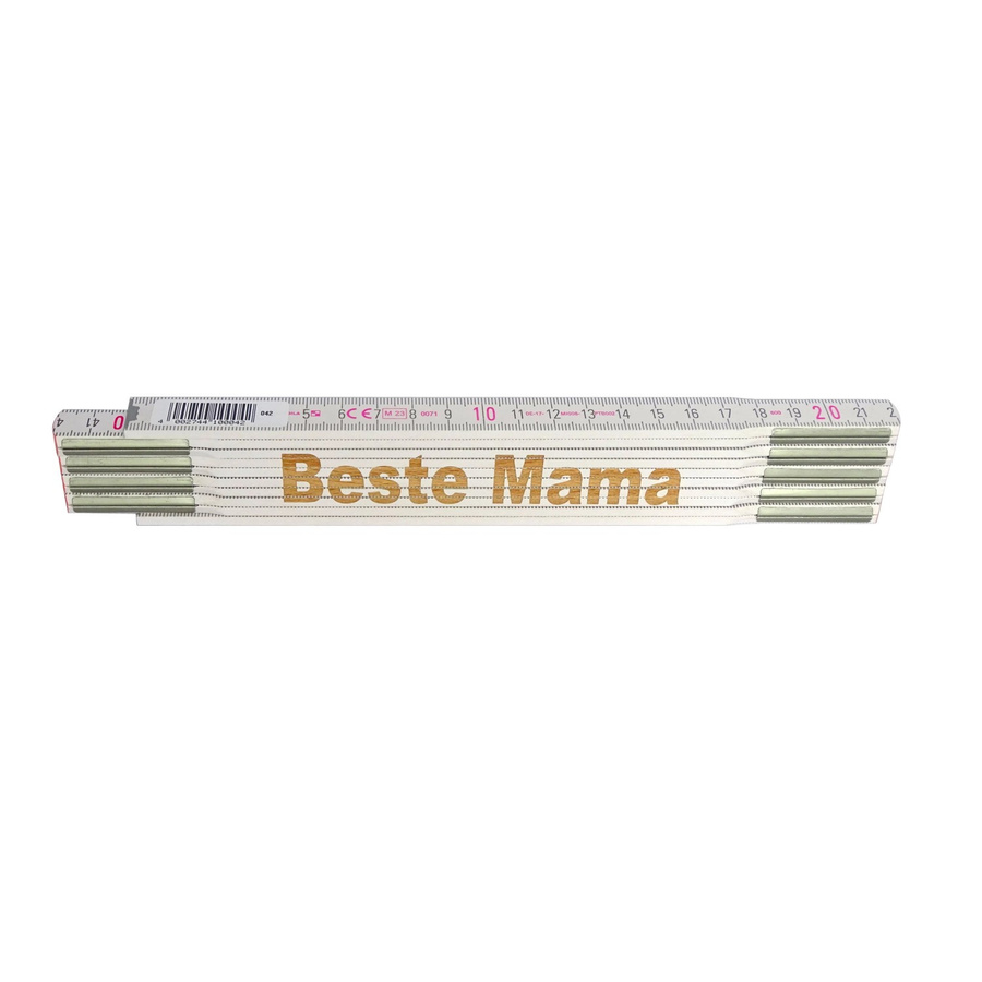 Stabila Zollstock aus Holz mit Lasergravur Beste Mama, weiß, Länge: 2 m - Bild 2