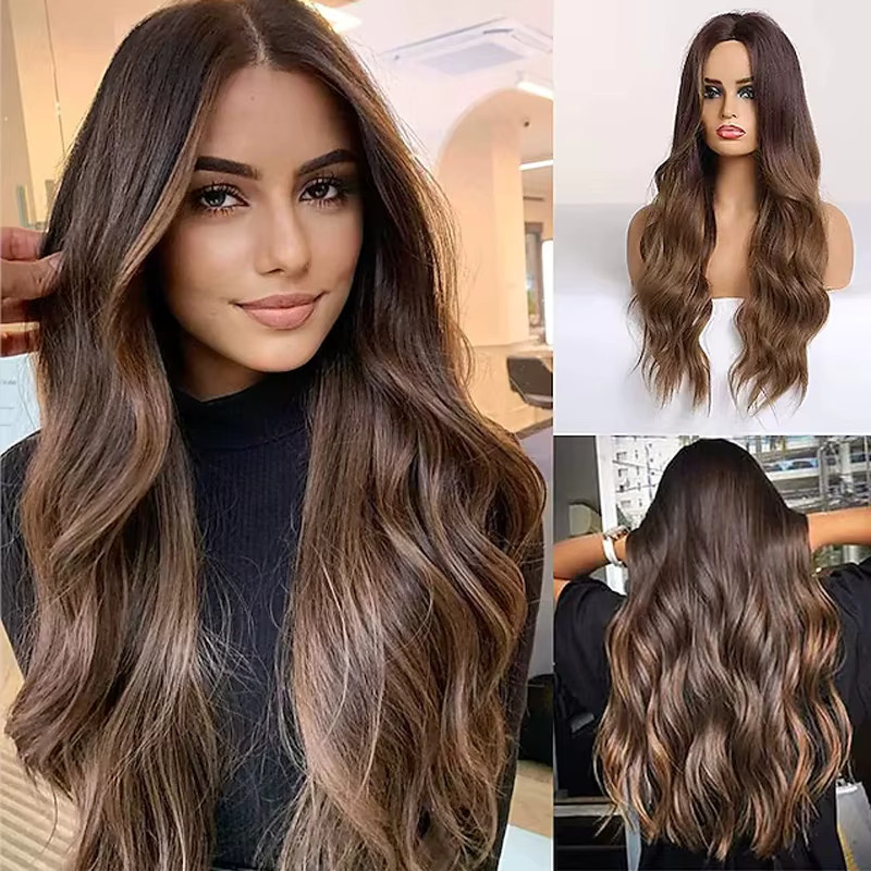 HAIRJOY Kunsthaar-Perücke für Damen, lang, gewellt, Mittelteil - Bild 2