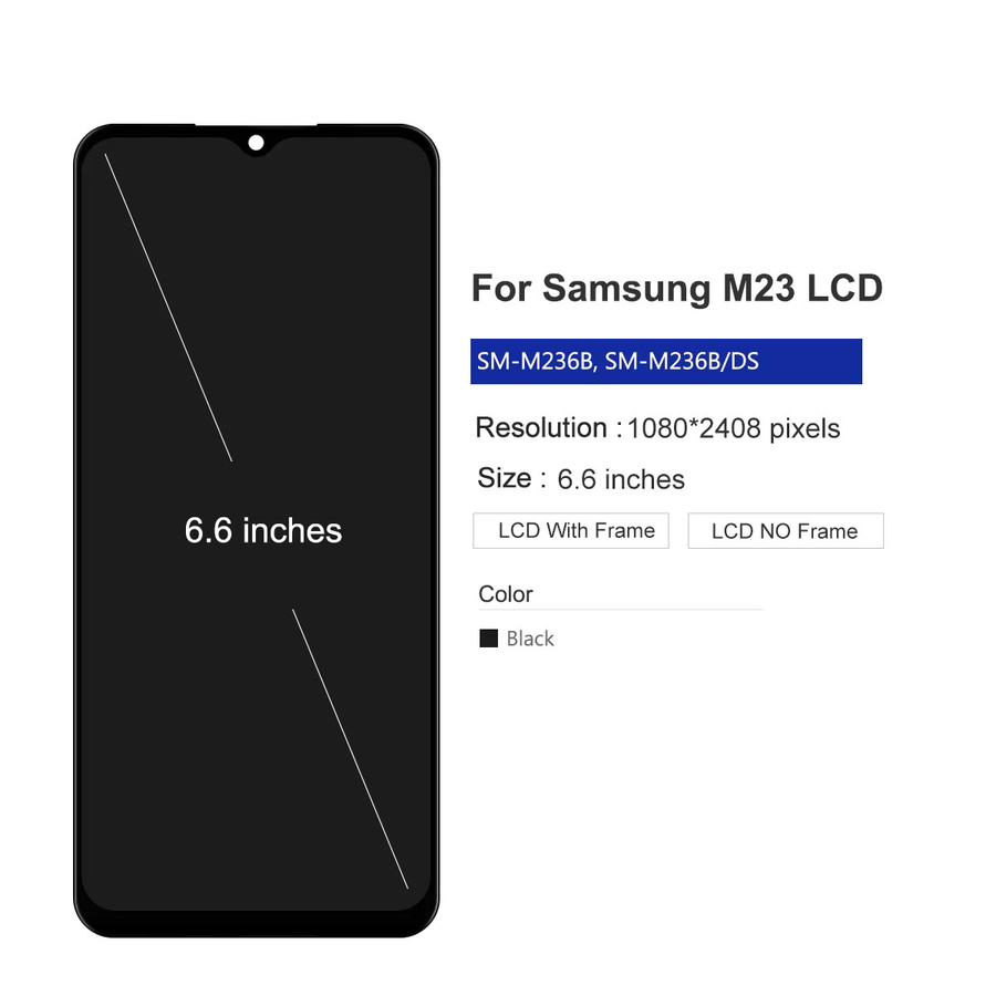 Samsung M23 5G LCD Display Touchscreen Digitizer Montage in Schwarz für M236 M236B M236B/DS mit 120Hz Unterstützung - Bild 2
