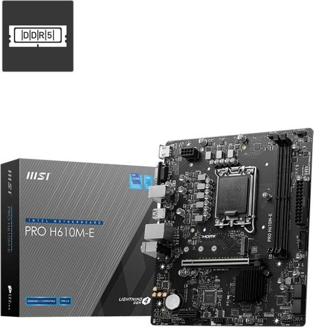 MSI PRO H610M-E Mainboard LGA 1700 DDR5 Micro ATX Schwarz - Bild 1