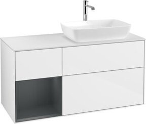 V&B Waschtischunterschrank Finion mit Wandbeleuchtung, Farbe Weiß lackiert, Breite: 120 cm, Höhe: 50,1 cm, Tiefe: 50,1 cm - Bild 1