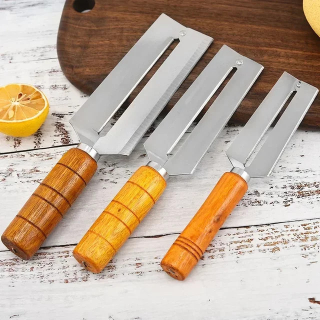 Multifunktionaler Edelstahl Obstschäler und Ananasmesser in Silber - Bild 1