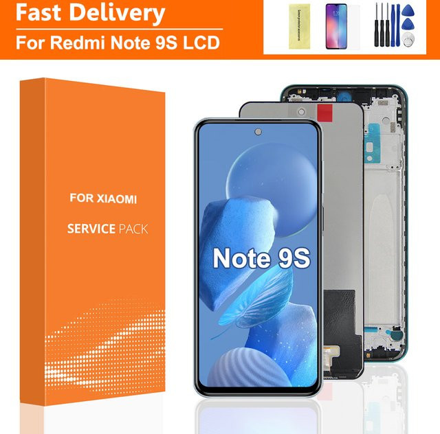 Xiaomi LCD-Display mit 6,67 Zoll Touchscreen-Digitizer Ersatz für Redmi Note 9S und Redmi Note 9 Pro in Schwarz - Bild 1