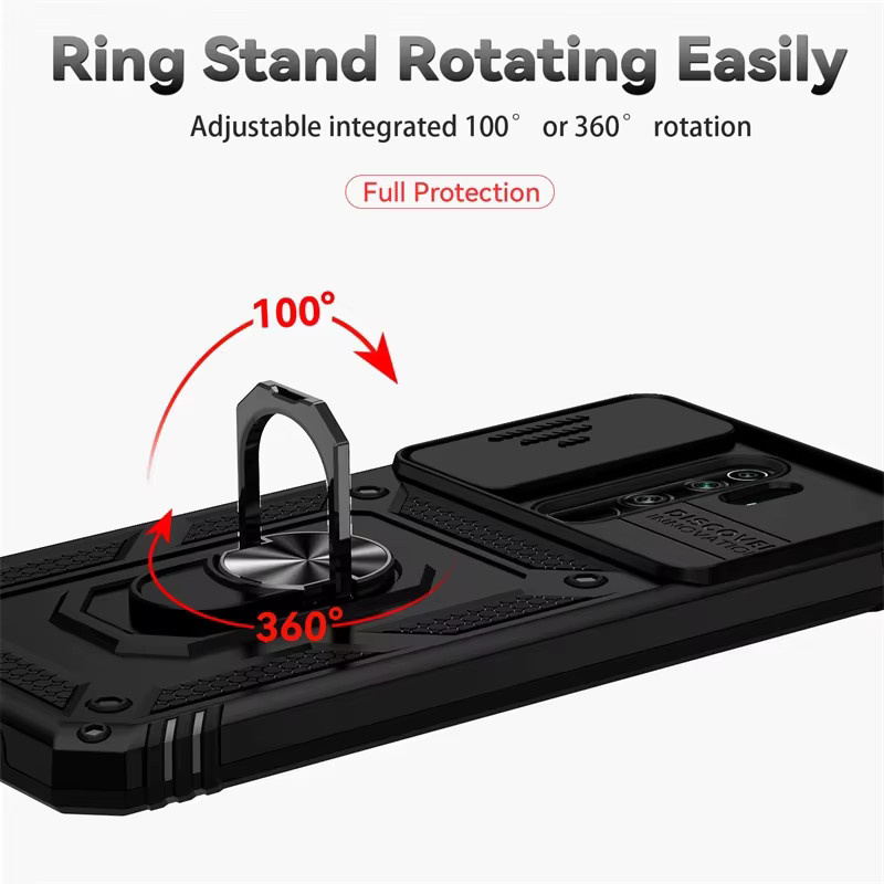 Xiaomi Heavy Duty Schutzhülle mit Ständer für Redmi Note 8 9 10 Pro 9s 10s 10A 10C 9A 9C NFC in Schwarz und Grün - Bild 5