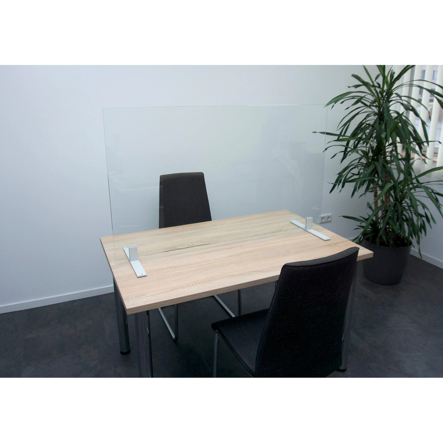 Skyscope Hygiene Schutzglas Set in Grau und Silber mit 3 Standfüßen, B: 120 cm, H: 70 cm, Tiefe der Standfüße: 35 cm - Bild 2