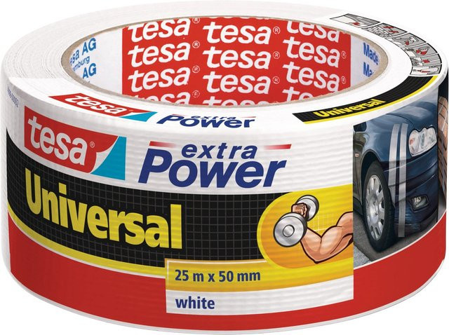 tesa Extra Power Universal Gewebeband, Weiß, Breite: 50 mm, Länge: 25 m - Bild 1