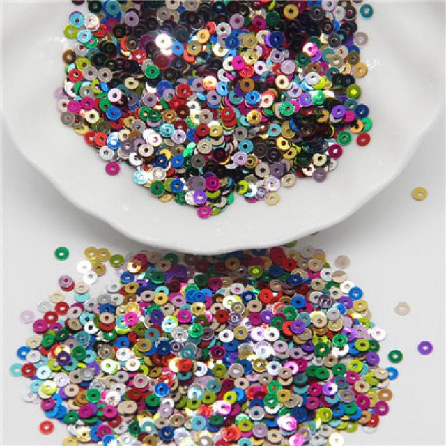 Runde Pailletten für DIY-Handwerk und zum Nähen von Kleidung, Multicolor, 3mm, 3000 Stück - Bild 1