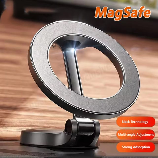 Xiaomi MagSafe Autotelefonhalterung Magnetischer Telefonständer aus Metall in Schwarz mit 360 Grad Drehbarkeit und Saugnapf - Bild 1