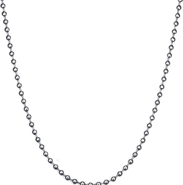 AMD Jewelry Erkennungsmarken-Kette, Edelstahl, Silber, Perle, 60 cm, Unisex - Bild 1