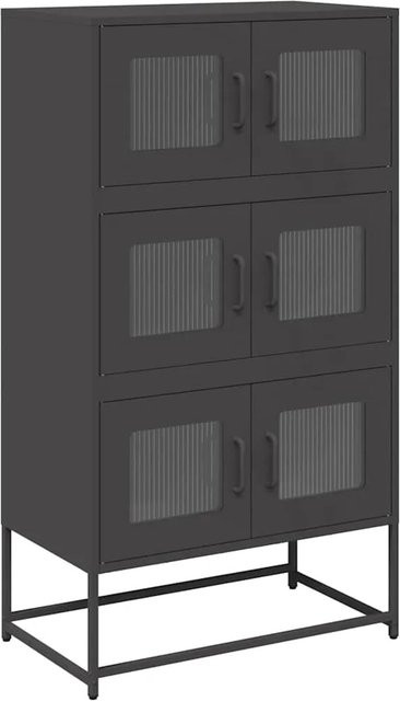 vidaXL Highboard aus kaltgewalztem Stahl in Schwarz Matt, B/T/H: 68 x 39 x 123 cm - Bild 1