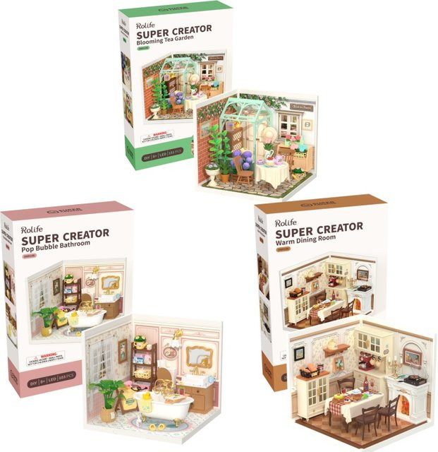 Robotime DIY Miniatur-Puppenhaus-Set, Modellbau-Bausatz, mit LED - Bild 1