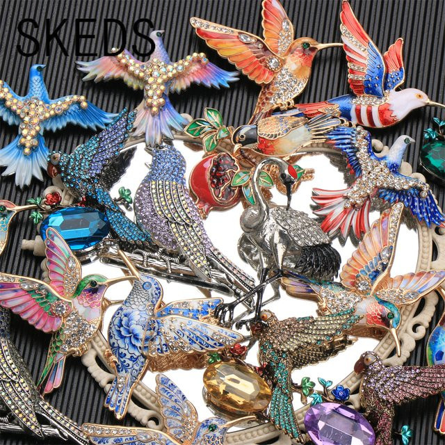 SKEDS Brosche, Kolibri, Kristall, Bunt, Damen - Bild 1