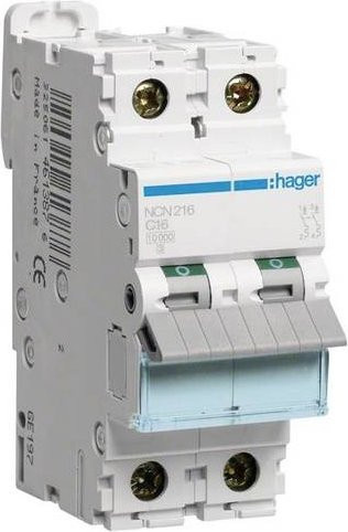 Hager NCN216 Leitungsschutzschalter 2-polig 16A 400V in Weiß - Bild 1