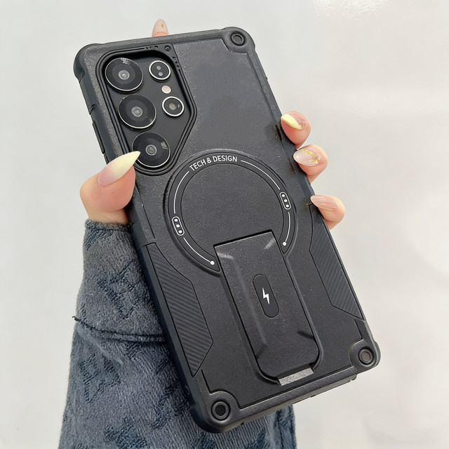Magnetische Klappbare Armor Matte Hülle für Samsung Galaxy S26 S25 S24 Ultra Plus FE A57 A37 A56 A55 A54 A36 A35 A16 A06 A17 A07 Cover in Schwarz oder Grau - Bild 1