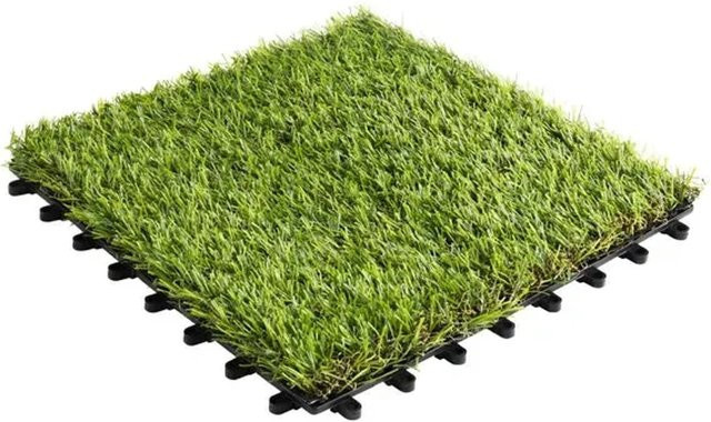 Karat Klickfliese Gras-Design in Grün mit Klick-System aus Kunststoff, B/T/H: 30 x 30 x 0,3 cm - Bild 1