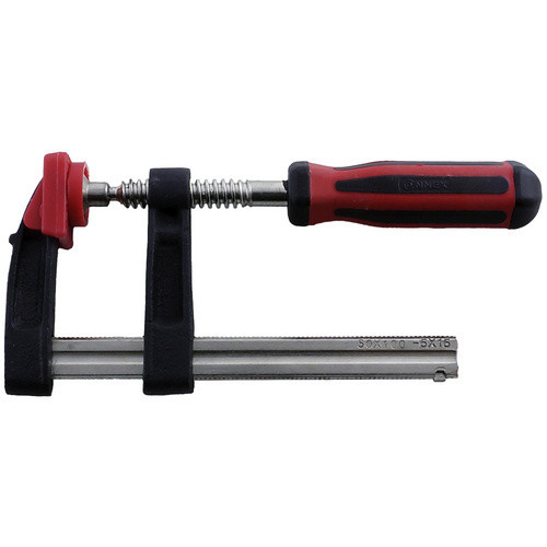 Connex Bastlerschraubzwinge in Rot, Silber und Schwarz mit 100 mm Spannweite - Bild 2