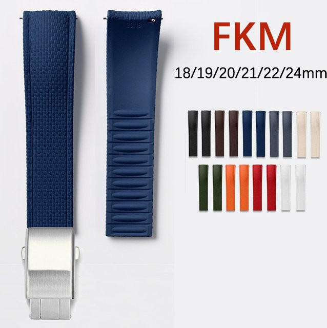 strapfreak Uhrenarmband Fluorkautschuk, Schwarz, Herren - Bild 1