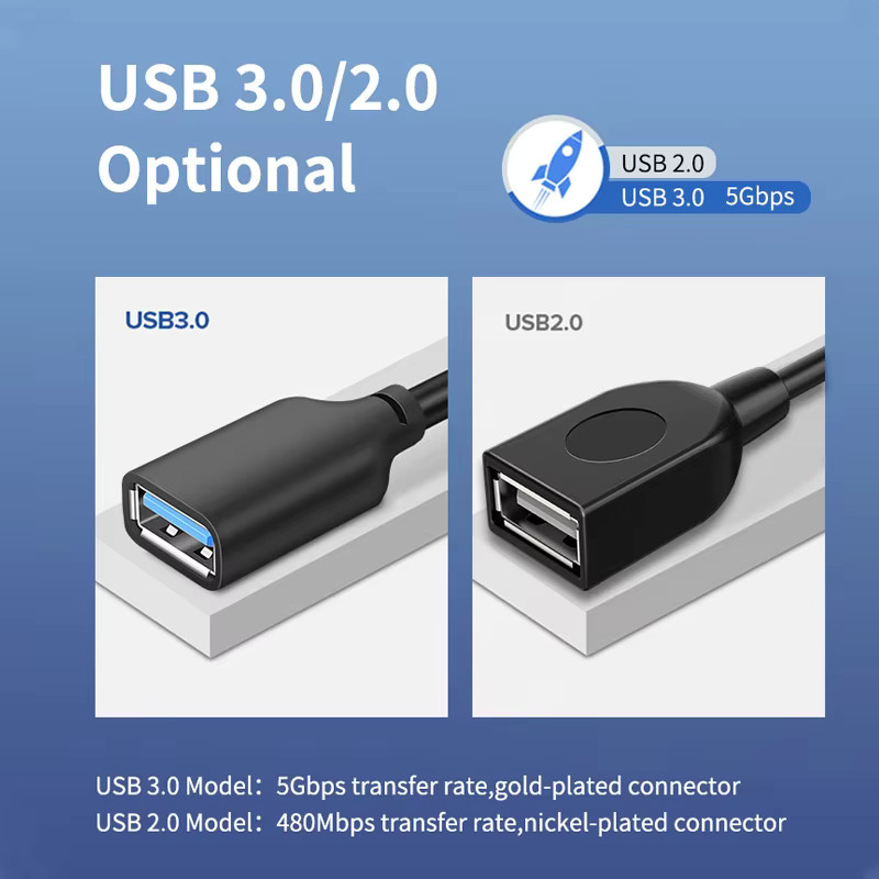 CABLETIME USB 3.0 Verlängerungskabel USB-A auf USB-A, 5 Gbit/s, Schwarz - Bild 3