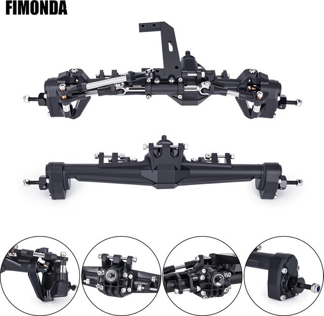 Fimonda Portal-Achsensatz, Kunststoff, Vorder- und Hinterachsen, 1/10 RC Crawler Auto Upgrade - Bild 1
