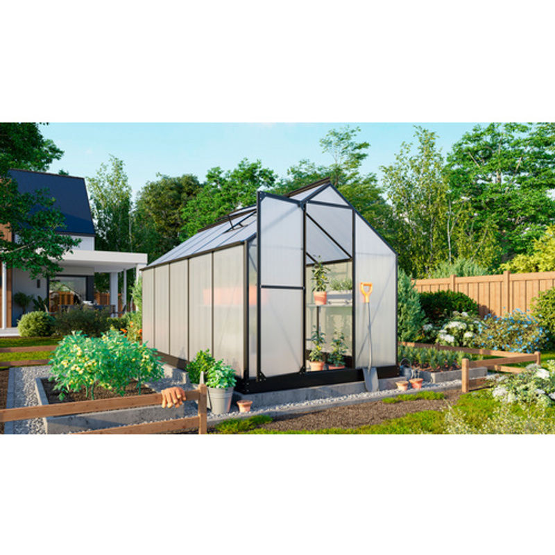 Vitavia Gewächshaus Eos in Schwarz mit Polycarbonat-Platten und Schwingtür, B/H/L: 197,7 x 195,9 x 377,1 cm - Bild 5