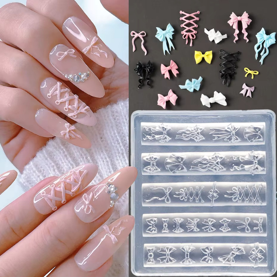 Full Beauty Schleifen-Silikon-Nagelstempel, 3D-Muster, Unisex - Bild 2
