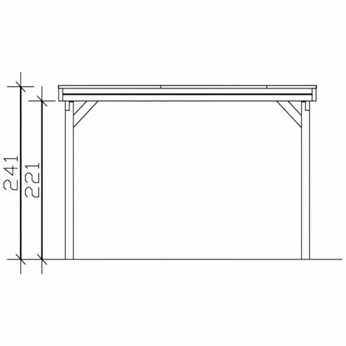 Skan Holz Carport Friesland farbbehandelt in Nussbaum, B/T: 397 x 708 cm, Firsthöhe: 241 cm - Bild 3