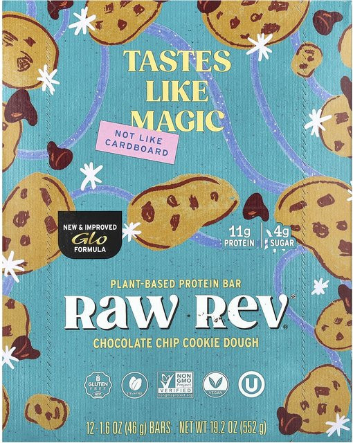 Raw Rev Glo Chocolate Chip Cookie Dough 12 x 46 g - Bild 1