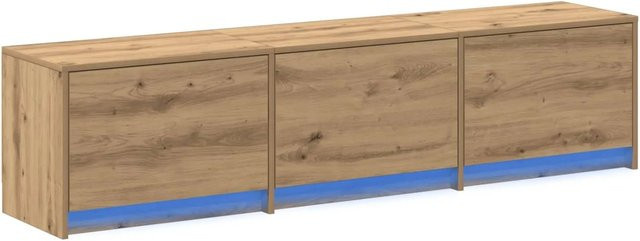 vidaXL TV-Schrank mit LED in Artisan-Eiche, Braun, B/T/H: 165 x 34 x 40 cm - Bild 1