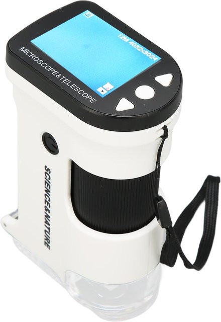 Honor Electronics Taschenmikroskop mit 800X Vergrößerung, 2 Zoll LCD-Farbbildschirm und 2000 mAh Akku in Weiß - Bild 1