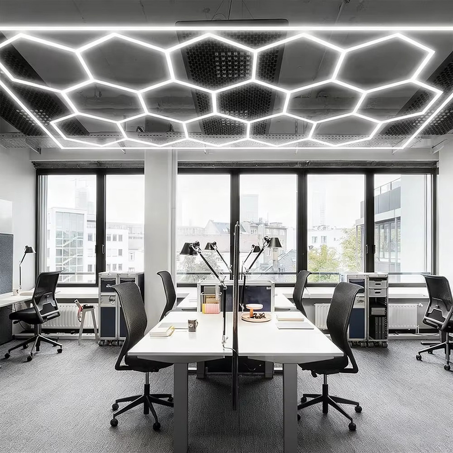 VASTFIRE Honeycomb LED Deckenleuchte in Weiß, moderne sechseckige Downlight-Leuchte für Büro und Konferenzräume - Bild 2