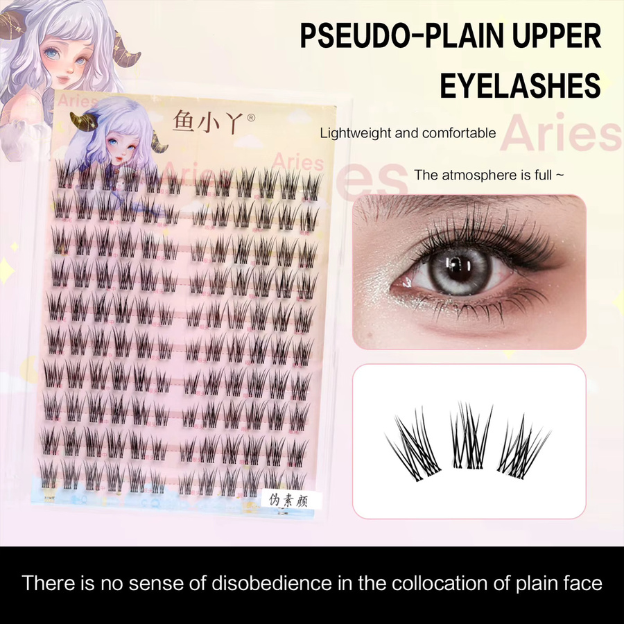 Manga Falsche Wimpern, 10 Reihen, Segmentstil, 3D-flauschig, natürlich, Unisex - Bild 3