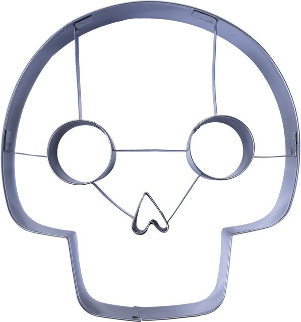 Zenker Happy Halloween Ausstecher Totenkopf XXL aus Edelstahl, Silber - Bild 1