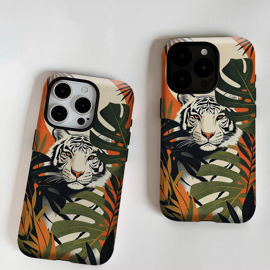 Aurea Case Matte Bumper MagSafe Schutzhülle für iPhone 13 bis 17 Pro Max in Jungle White Tiger - Bild 6