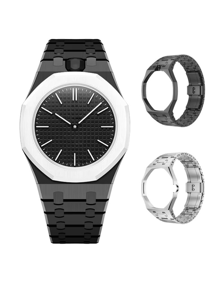 Royal Pop Umbausatz Armbanduhr, Edelstahl, Silikon, Silber, Unisex - Bild 2