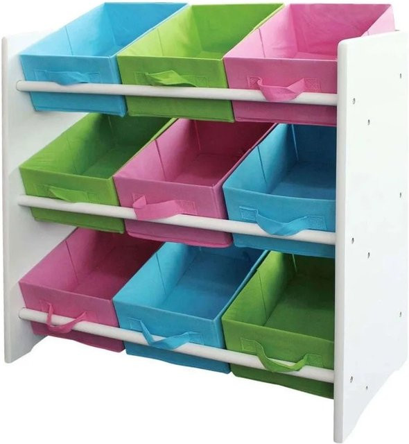 MCW Kinderregal aus Holz in Multicolour mit verstellbaren Ablageflächen und Boxen für das Kinderzimmer, B/T/H: 64,5 x 30 x 66 cm - Bild 1
