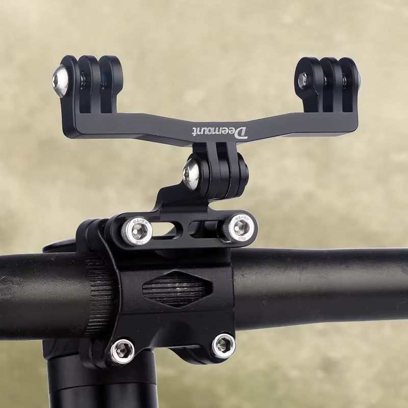 Dual Twin Metall Adapter für GoPro Schnittstelle zur Verlängerung von Fahrrad Computer Halterungen und Scheinwerfern in Schwarz - Bild 4