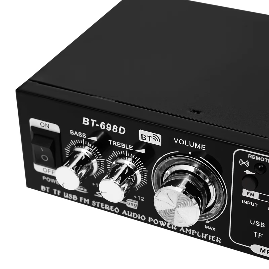 Bymaocar 2-Kanal Audio-Verstärker mit Bluetooth, USB und MP3-Funktion in Schwarz - Bild 4