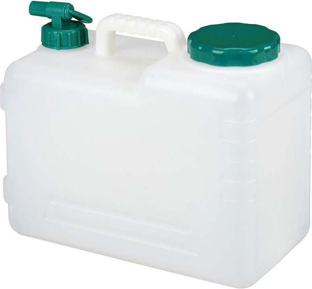 Relaxdays Wasserkanister aus Kunststoff in Weiß mit Hahn und BPA-freier Ausführung - Bild 1