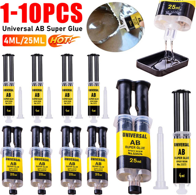 APWIKOGER Epoxidharz-Kleber Set, hochtemperaturbeständiger Kaltschweißkleber für Metall, Edelstahl und Glas, transparent, 10 Stück - Bild 1