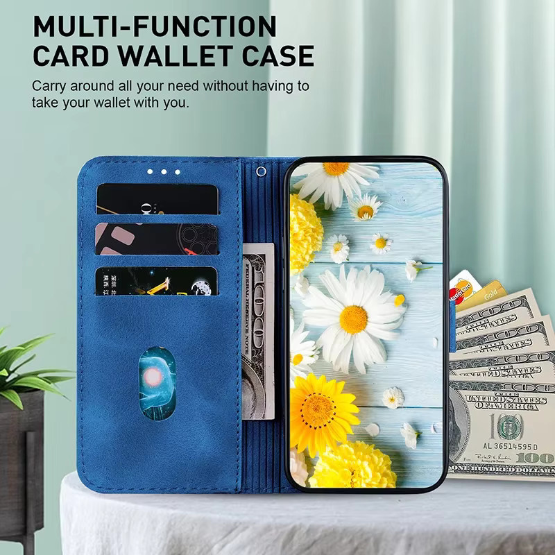 Leder-Handyhülle im Brieftaschen-Design für Nokia C32 C22 C21 Plus C20 C10 C12 G10 G21 G11 Plus G22 G60 G42 G300 in Blau - Bild 5