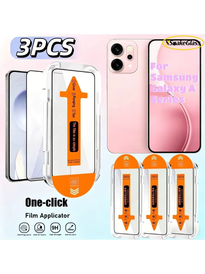 Staubfreies HD-Panzerglas Displayschutzfolie für Samsung Galaxy A55 A71 A56 A41 A35 A17 A16 A04, transparent und kratzfest - Bild 5