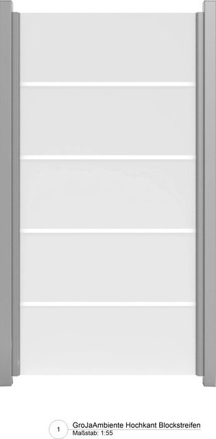 GroJa Ambiente Senkrecht 90 Blockstreifen Glas transparent B/H: 90 x 180 cm, Dicke: 0,8 cm - Bild 1
